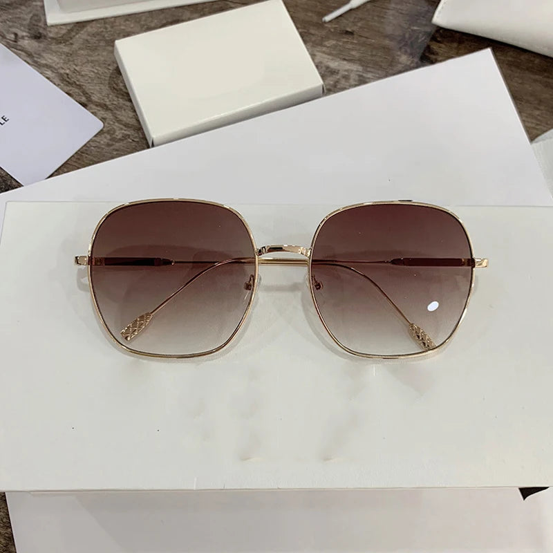 Retro Square Pink Mirror Sunglasses - UV400 Metal Frame Shades