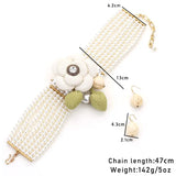 Pearl Flower Choker Necklace
