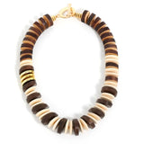 Handmade Wooden Bead Necklace – Vintage Plant Pendant Jewelry
