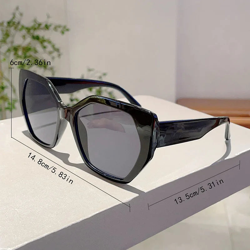 Polygon Gradient Black Sunglasses - Luxury UV400 Women's Shades