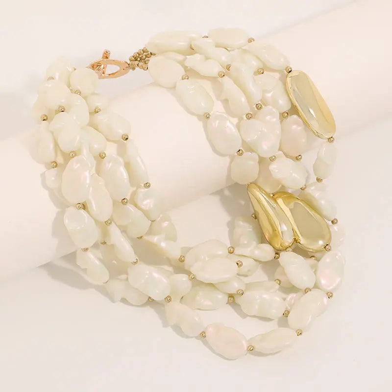 Layered Pearl & Gold Necklace