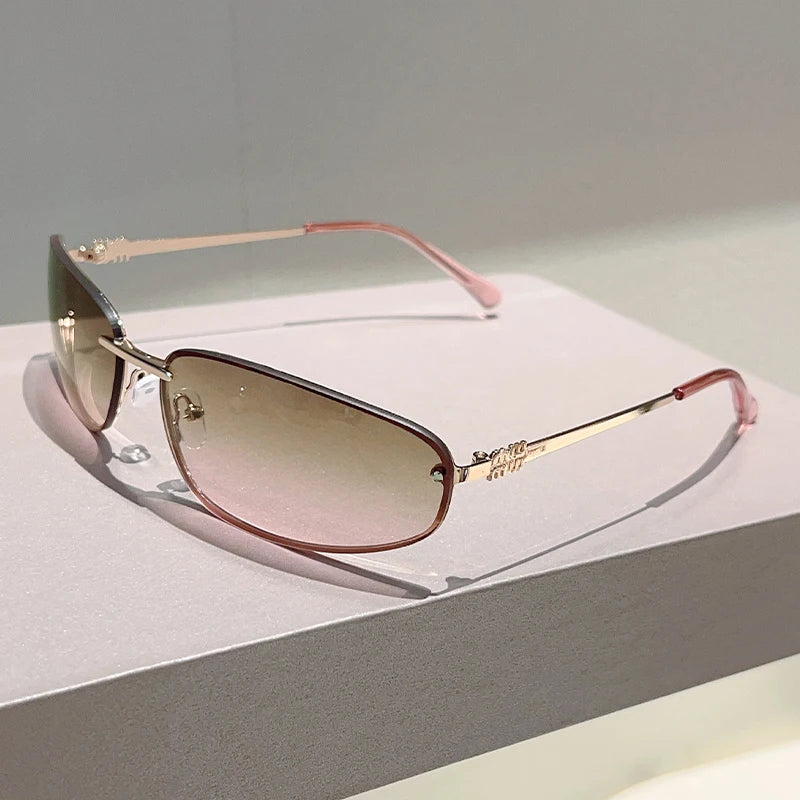 Rimless Elegance Sunglasses - Women's Designer UV400 Shades