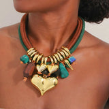 Golden Heart Statement Necklace