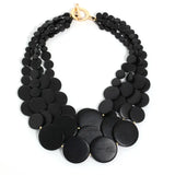 Handmade Wooden Bead Statement Necklace – Vintage Party Jewelry