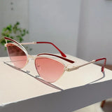 Chic Hollowed Cat Eye Sunglasses - Gradient UV400 Trendy Eyewear