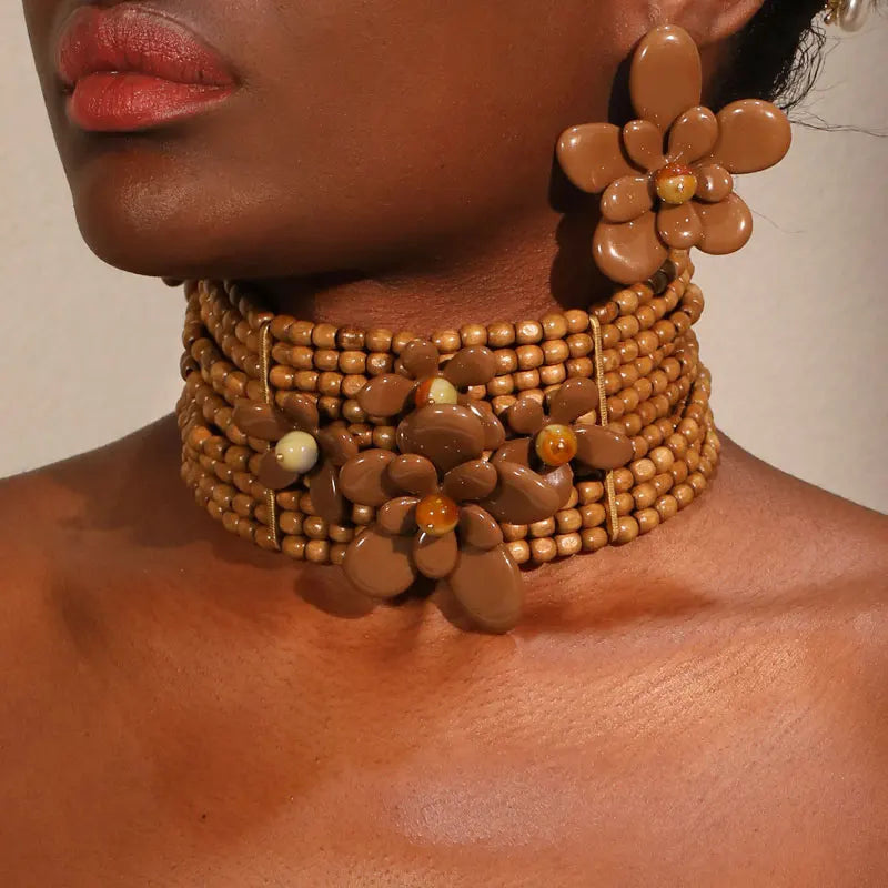 Collar de madera Sanaa Bloom