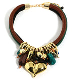 Golden Heart Statement Necklace