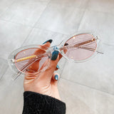 Retro Cat Eye UV400 Sunglasses - Chic Punk Red Green Shades