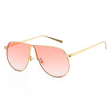 Chic Oversized Champagne Gradient Oval Sunglasses for Women
