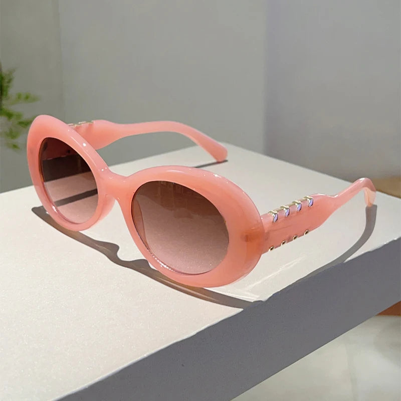 KAMMPT Aurora Oval Sunglasses: Gradient UV400 Luxury Korean Style Shades
