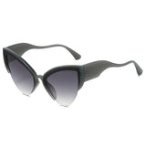 KAMMPT Retro Cat-Eye Sunglasses: Chic Triangular UV400 Shades for Women