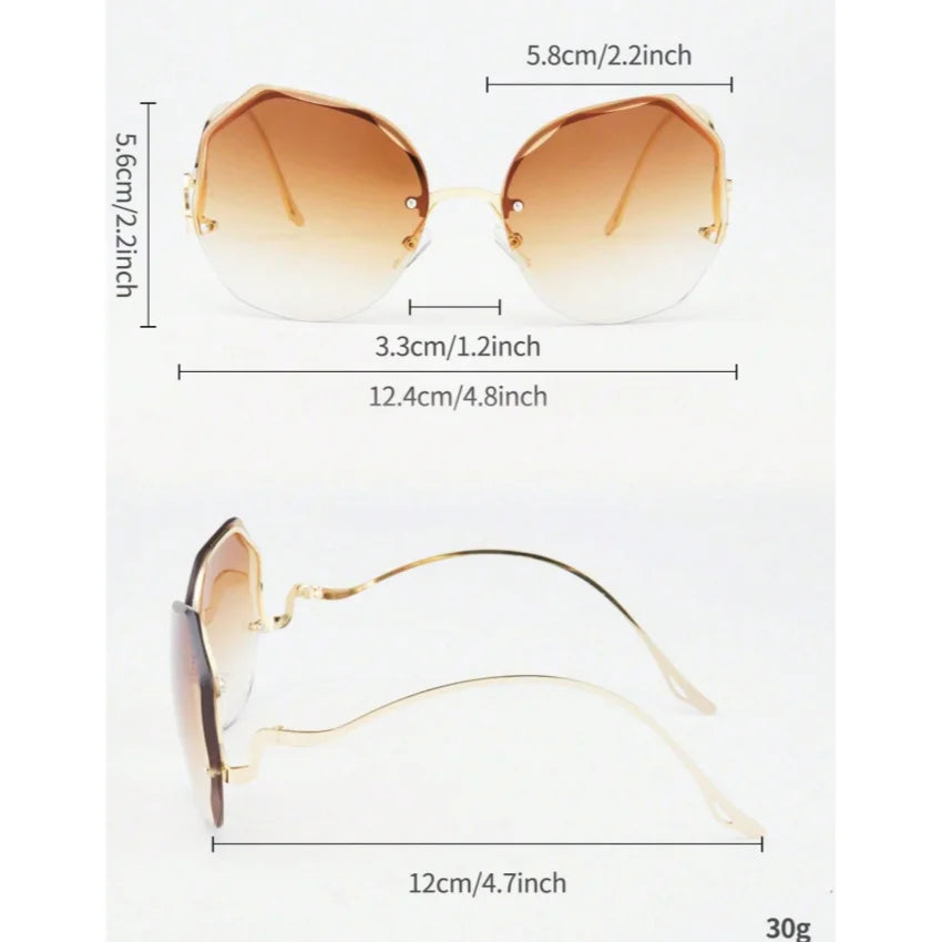 Chic Polygonal Metal Sunglasses - Luxury Gradient Titanium Frames