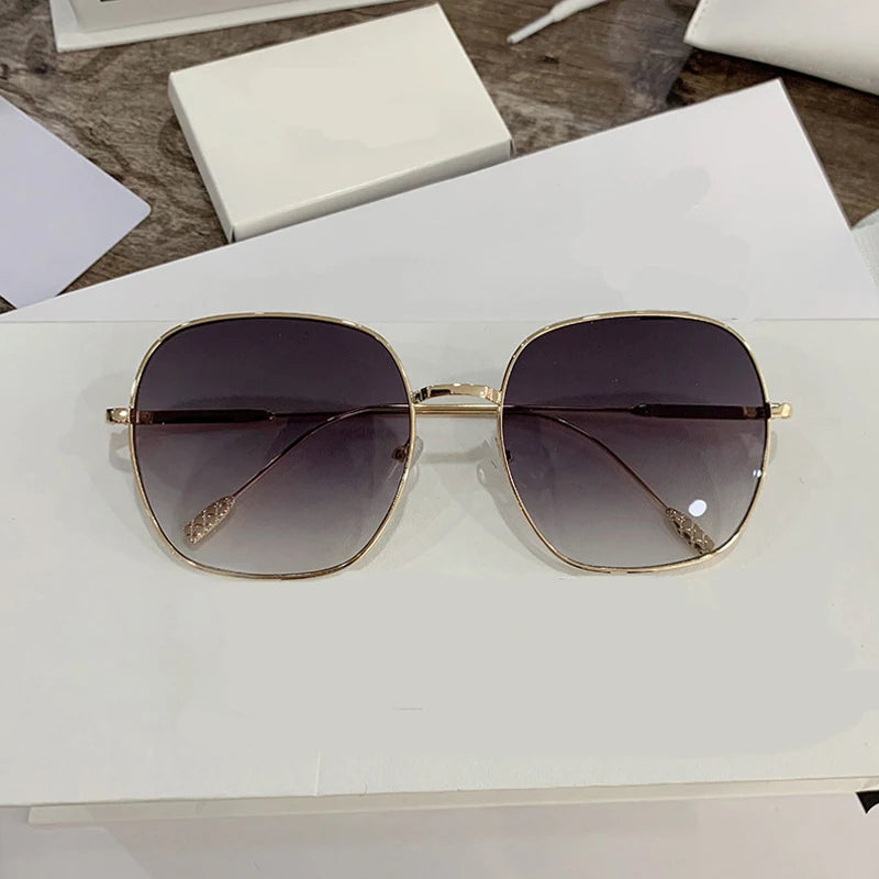 Retro Square Pink Mirror Sunglasses - UV400 Metal Frame Shades