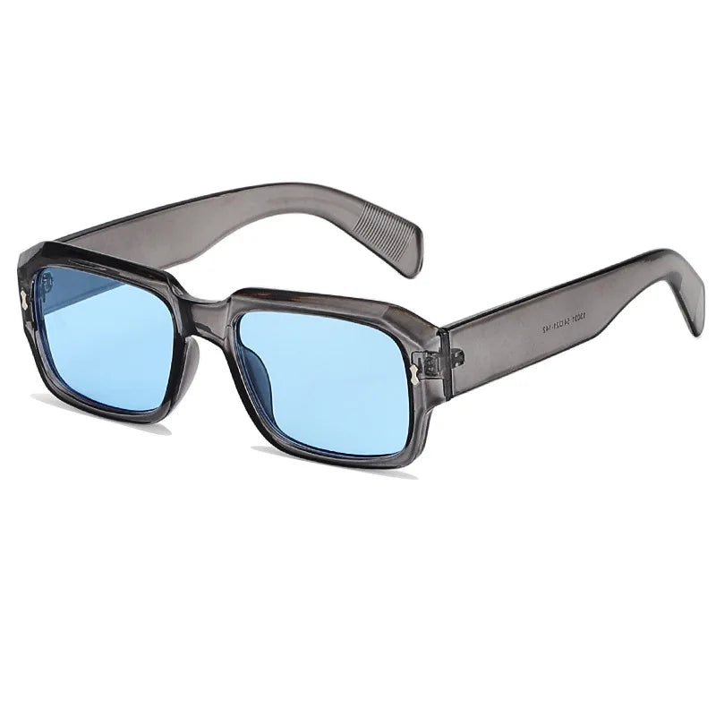 SPLOV Vintage Square Sunglasses: Leopard Print, Gradient UV400 Protection