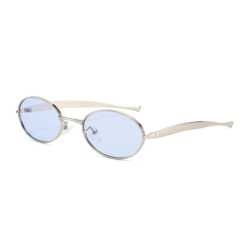Luxury Oval Y2K Sunglasses | Women's Metal Frame UV400 Shades