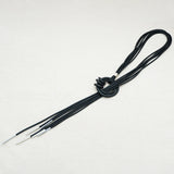 Black Rubber Tassel Pendant Necklace - Statement Jewelry