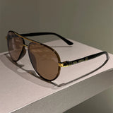 Vintage Pilot Sunglasses: Luxury Designer UV400 Shades for Women