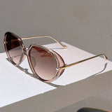 Vintage Oversized Round Sunglasses - Luxury UV400 Shades