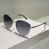 Cat Eye Gradient Oversized Sunglasses - Vintage Chic UV400 Shades