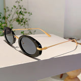 Luxury Retro Oval Sunglasses - Leopard Print UV400 Designer Shades