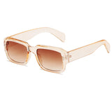 SPLOV Vintage Square Sunglasses: Leopard Print, Gradient UV400 Protection