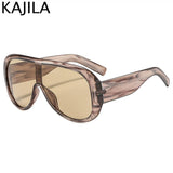 Retro Tortoiseshell Shield Sunglasses - Oversized Yellow Lens & UV400