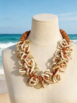 Sanaa Statement Necklace – Rust, Ivory & Gold