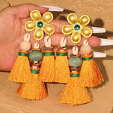 Hot Pink Tassel Drop Earrings – Handmade Boho Statement Jewelry