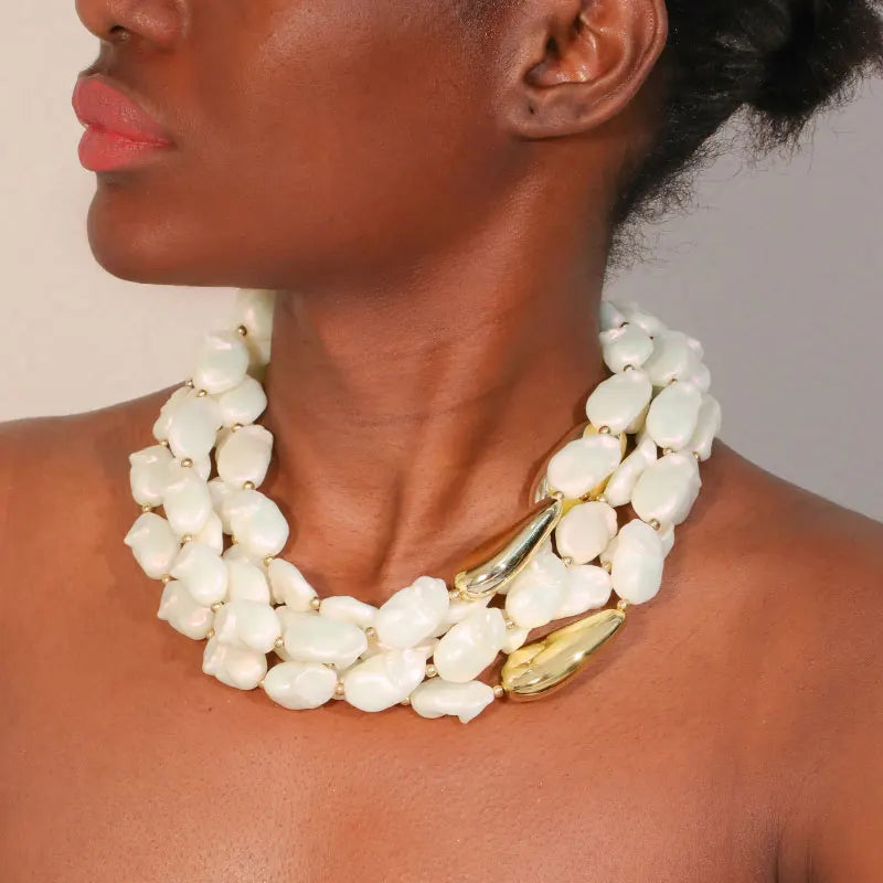 Layered Pearl & Gold Necklace