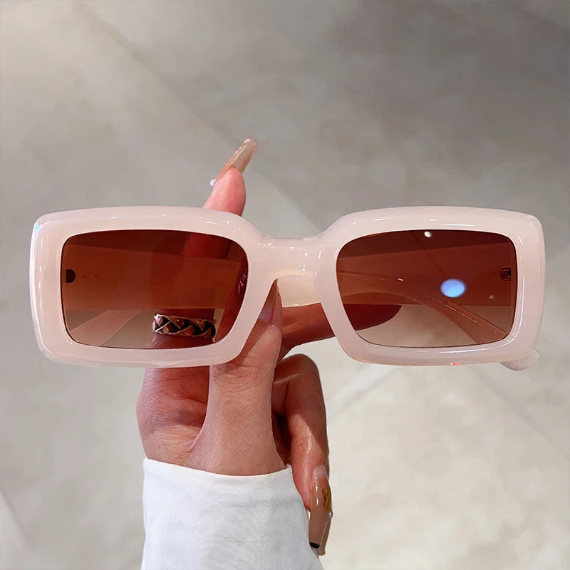 Chic Retro Rectangle Sunglasses – Gradient UV400 Candy Shades