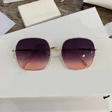 Retro Square Pink Mirror Sunglasses - UV400 Metal Frame Shades