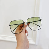 OEC CPO Oversized Square Sunglasses - Retro Green UV400 Alloy Shades