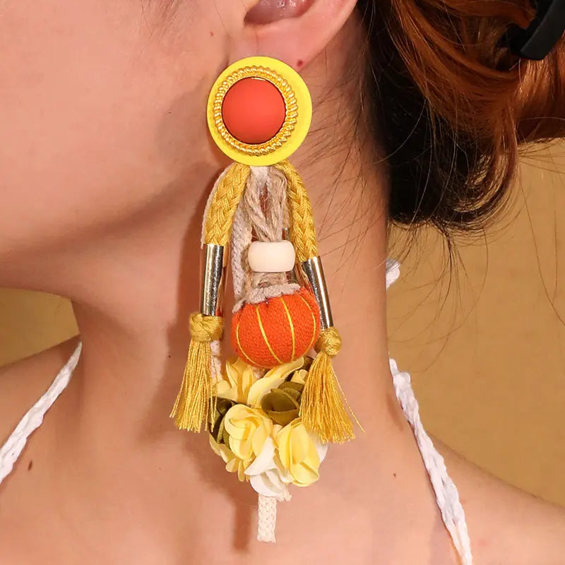 Statement Long Tassels Exaggerated Earrings Handmade For Women Wedding Party Jewelry