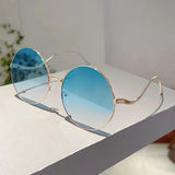 Luxe Oversized Round Gradient Sunglasses - Vintage Chic