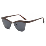 Chic Cat-Eye Half-Frame Sunglasses | Gradient Luxe Ladies Eyewear
