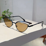 Chic Hollowed Cat Eye Sunglasses - Gradient UV400 Trendy Eyewear
