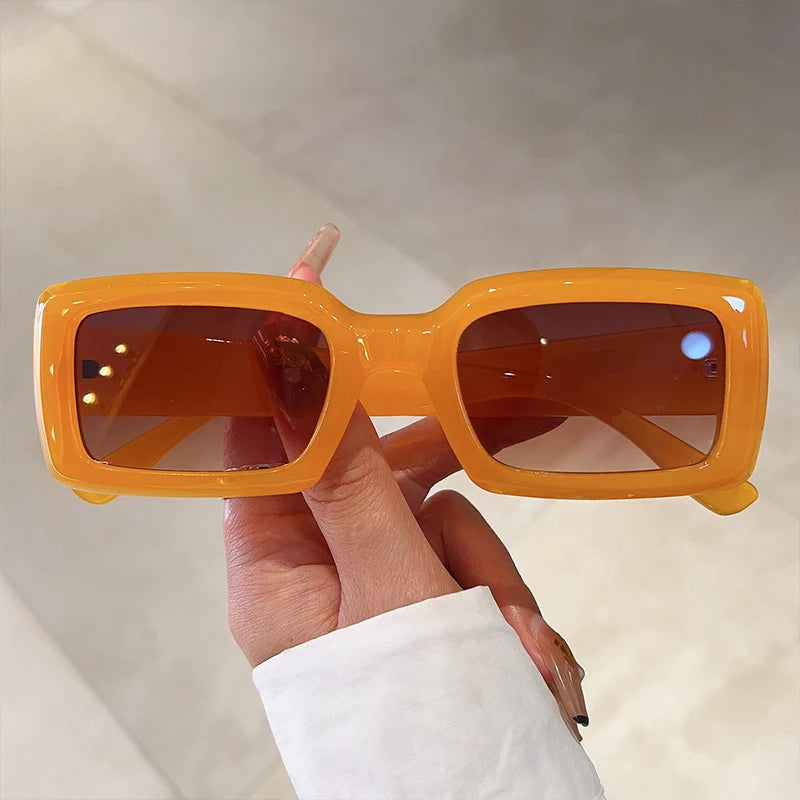 Chic Retro Rectangle Sunglasses – Gradient UV400 Candy Shades