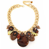 Statement Colorful Resin and Gold Chain Necklace for Women Girl Trendy Party Jewelry