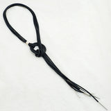 Black Rubber Tassel Pendant Necklace - Statement Jewelry