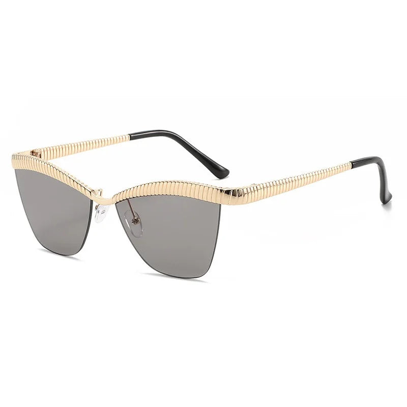 Chic Cat-Eye Half-Frame Sunglasses | Gradient Luxe Ladies Eyewear