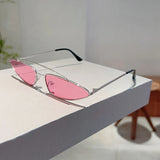 KAMMPT 'Verona' Vintage Triangle Sunglasses - Retro Double Bridge Design