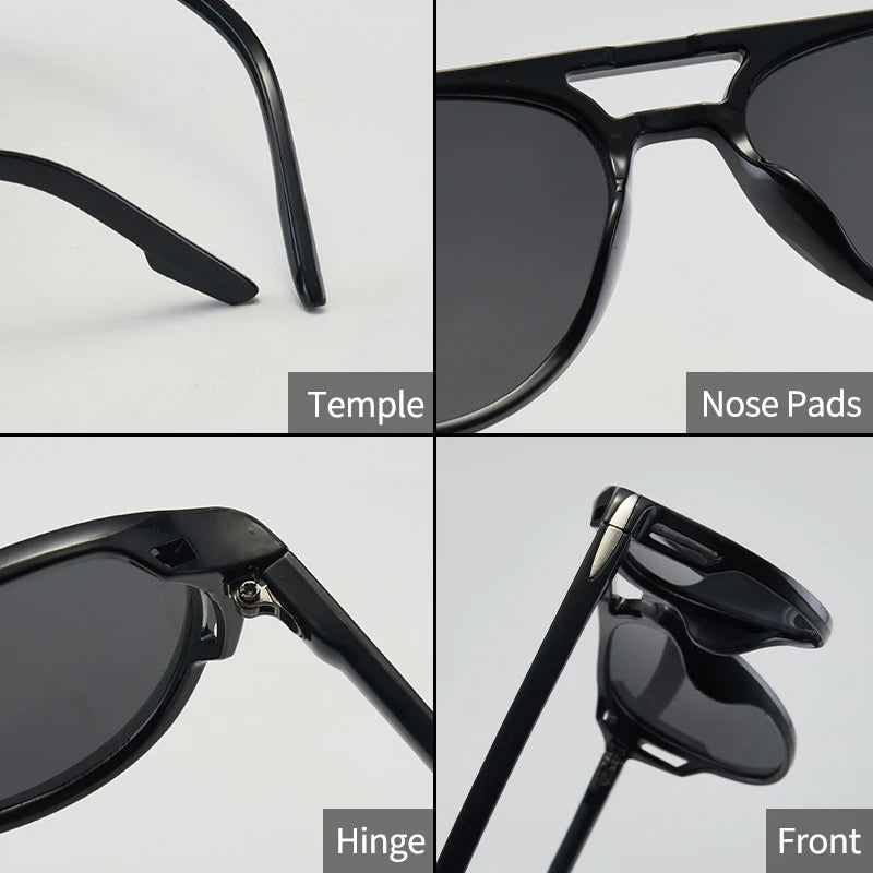 Luxury Pilot Double Bridge Sunglasses for Men - Retro Oversized Frames