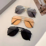 KAMMPT Oversized Pilot Sunglasses: Luxury Black Metal Aviator Shades