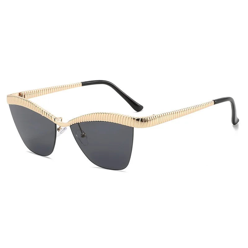 Chic Cat-Eye Half-Frame Sunglasses | Gradient Luxe Ladies Eyewear