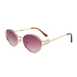 Chic Round Titanium Sunglasses – Vintage Glamour for Women