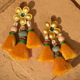 Hot Pink Tassel Drop Earrings – Handmade Boho Statement Jewelry