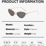 RELEN Chic Metal Cat Eye Sunglasses - Vintage Small Frame Design