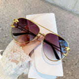 RELEN Double Bridge Aviator Sunglasses: Colorful Lenses, Leopard Temples