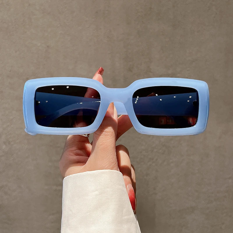 Chic Retro Rectangle Sunglasses – Gradient UV400 Candy Shades