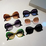 KAMMPT Oversized Vintage Butterfly Sunglasses - Gradient UV400 Shades